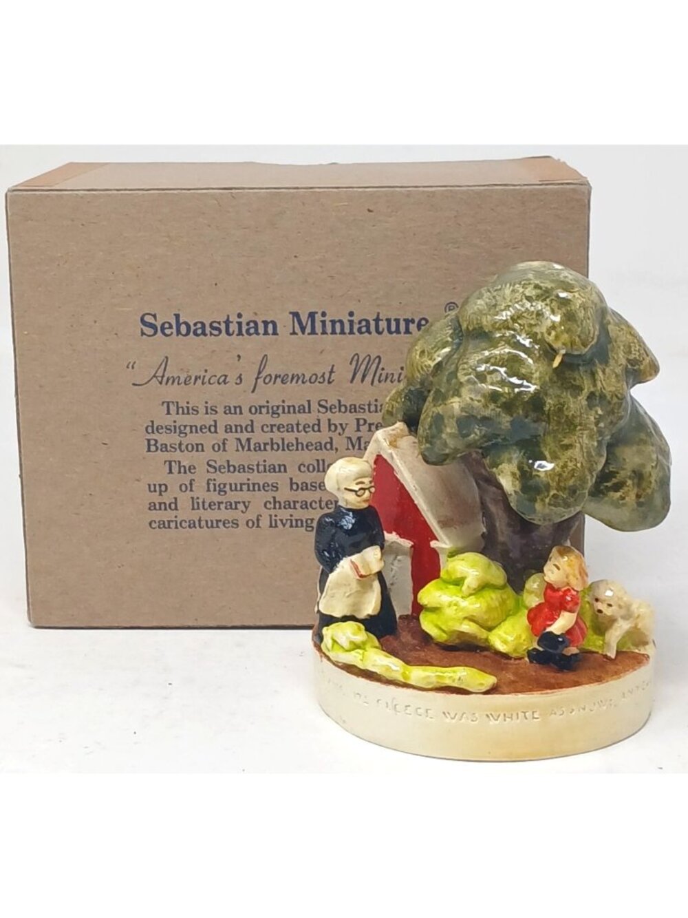 Sebastian Miniature Mary Had A Little Lamb HandPainted Prescott Baston #D-19